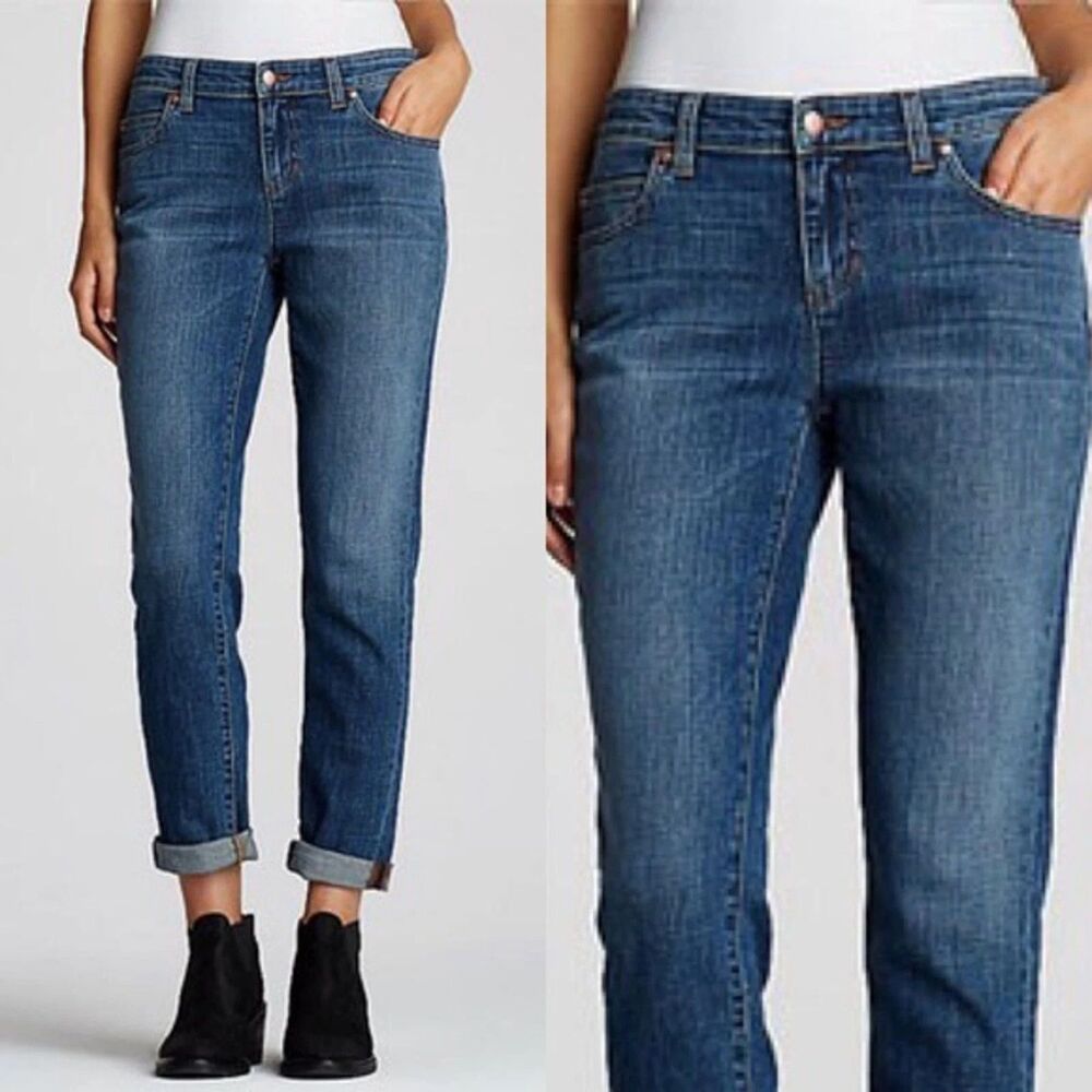 Eileen Fisher Women Organic Cotton Boyfriend Jeans 5 Pocket Medium Blue Size 20W